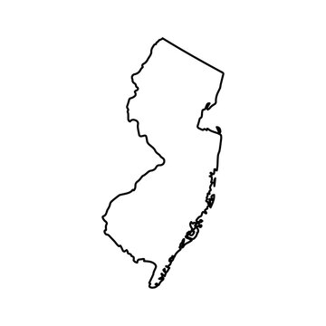 New Jersey map icon. USA outline logo design illustration.
