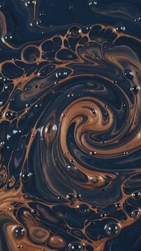 Fluid Swirls and Patterns in Shades of Brown and Blue, Dynamically Shifting and Merging in a Mesmerizing Looping Animation.