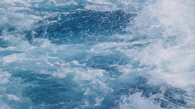 Powerful Waves Created by Ferry Engines Powering Through the Ocean.