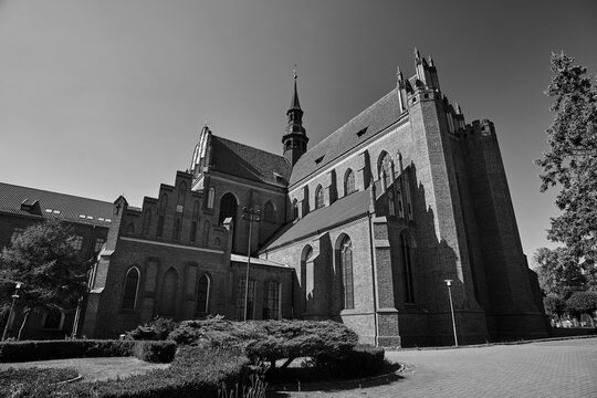 historic, gothic church Cathedral Basilica of the Assumption of the Blessed Virgin Mary in the city of Pelplin