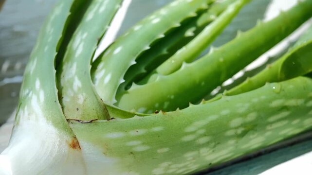 Fresh Juicy Aloe Vera Leaf	