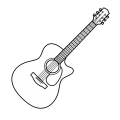 Fototapeta premium Acoustic guitar outline