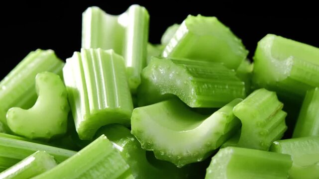 Close-Up of Fresh Sliced Celery	