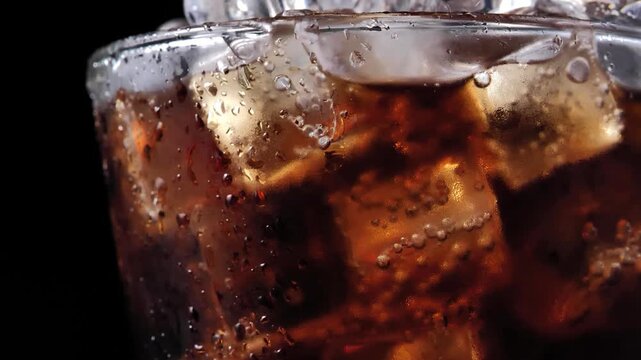 Cola Soft Drink with Ice in Glass