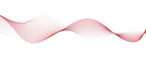 Fototapeta premium Soft red flowing wave line abstract background with elegant curves and minimal white space