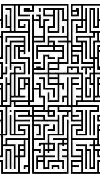 Complex black and white geometric labyrinth pattern illustration intricate black and white maze pattern with rectangular geometric paths