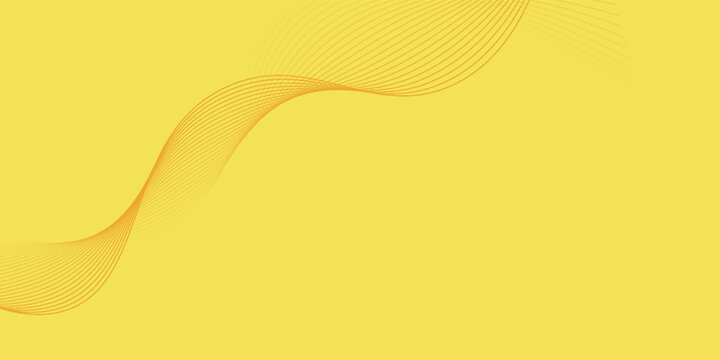 Abstract yellow wave background banner with line yellow pettern space for text and message design, overlapping layers.
