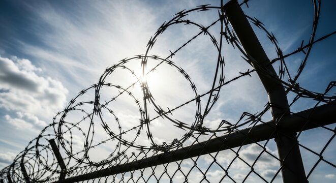 Barbed wire fence 