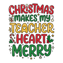 Fototapeta premium Merry Christmas Lettering Design with Festive Typography, Decorative Alphabet, Vector Text, Holiday Greeting Sign, Seasonal Card, New Year Celebration and Christmas Sale Illustration