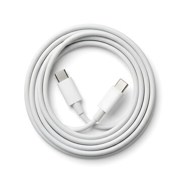 White braided usb cable with connectors