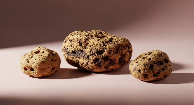 Natural truffle mushroom display background