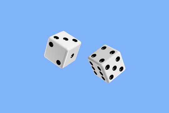 Two dice in the air