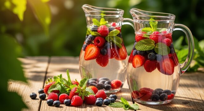 Fresh berry fruit infused water 