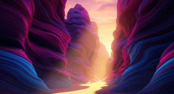 Colorful canyons sunset 