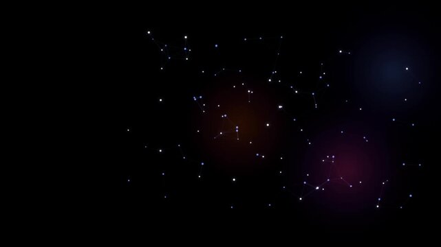 Starry night sky with glowing constellations and cosmic light effects