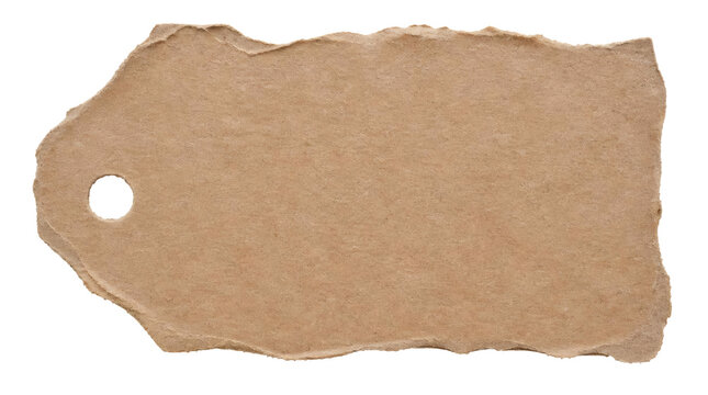 Blank Brown Cardboard Tag with Hole for Text and Design