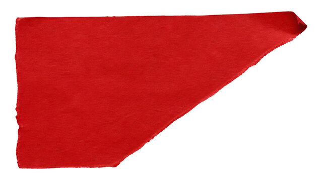 Red Torn Paper Fragment with Jagged Edges for Graphic Design