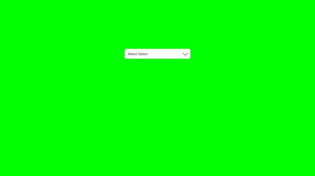 User Interface Dropdown Menu Selection Animation with System Settings Option on Green Screen
