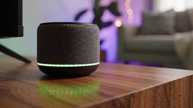 Voice assistant speaker in a smart living room