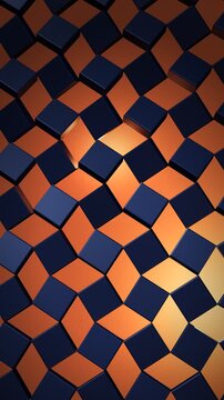 Abstract geometric shutters opening and closing with golden light