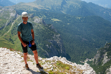 A man on the way to Monte Lagazuoi Piccolo. Alps, Dolomites, Italy. © Tomasz Warszewski