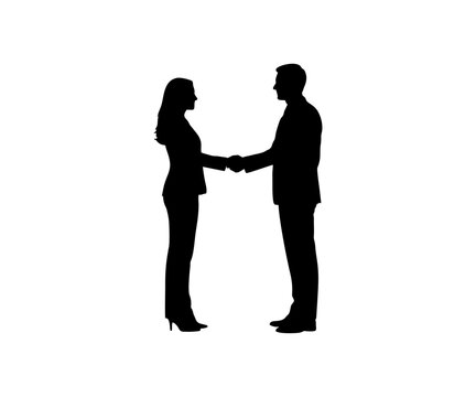 Silhouette and people in office, deal and partnership for business symbolizing partnership and agreement vector design and illustration.

