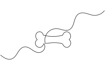 Obraz premium bone-continuous-line-minimalist-pet-treat-vectorbone-continuous-line-minimalist-pet-treat-vector