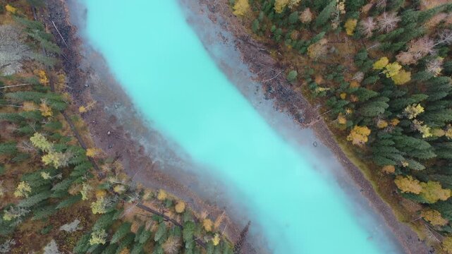 Aerial view of the majestic glacier in Muztagh Ata Glacier Park, Xinjiang, China