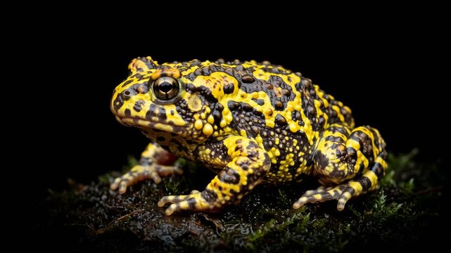holy cross frog, notaden bennettii frog close up isolated on black background australia studio video