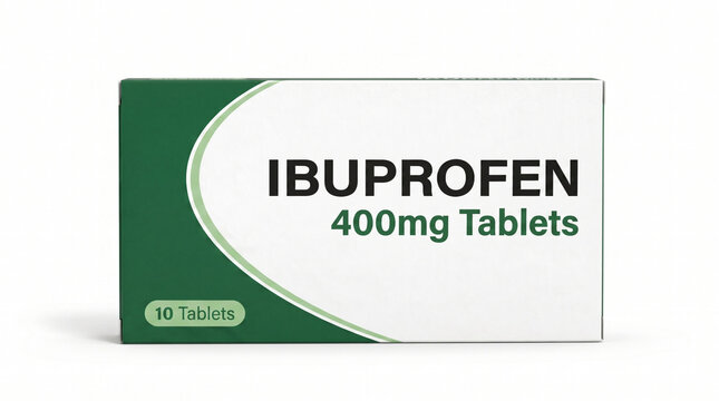 Generic paracetamol 500mg painkiller medicine box isolated on white background