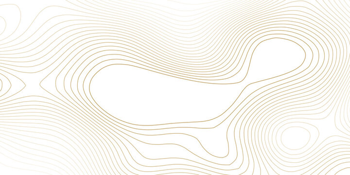 Soft golden topographic map background. Abstract faint contour lines with warm tan elevation on white. Elegant design for wallpaper, banner and cover.