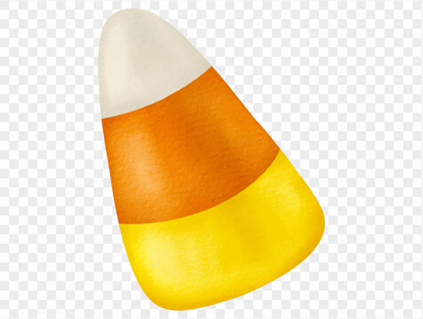 Candy corn, colorful watercolor Halloween sweet treat illustration Vector.