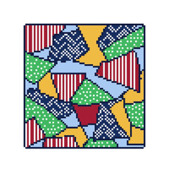 Fototapeta premium Colorful pixel art geometric pattern with stripes and dots in retro style.