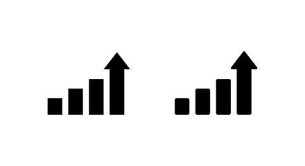 Growth chart icon for progress and business. Upward trend symbol for increasing performance © Abdul