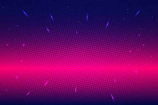 Retro cyberpunk style 80s game scene pixel art 8-bit sci-fi background. glowing neon grid and stars from vintage arcade computer games.