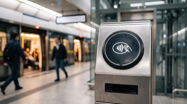 Contactless reader at metro station
