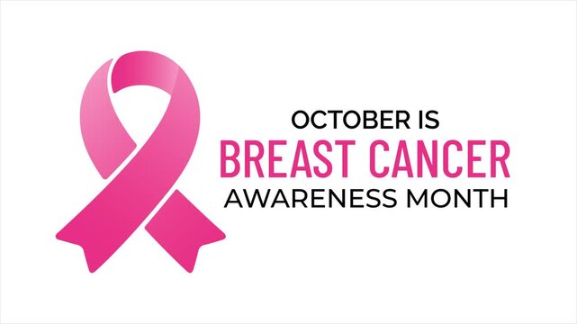 Breast cancer awareness animation featuring a pink ribbon, representing women&rsquo;s health, courage, support, and prevention.