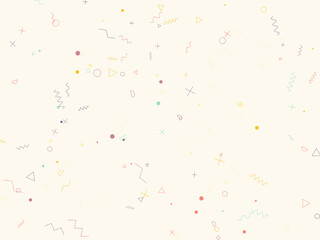 Naklejka premium Playful Memphis Style Scattered Confetti Modern Design Pattern