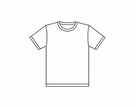 Minimalist t-shirt illustration in outline style