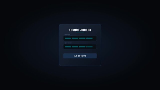 Futuristic Digital Secure Access Login Interface with Successful Authentication Process and Checkmark