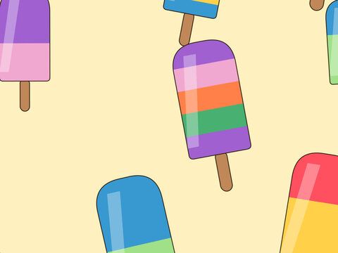 Colorful Popsicle Pattern Summer Treat Design