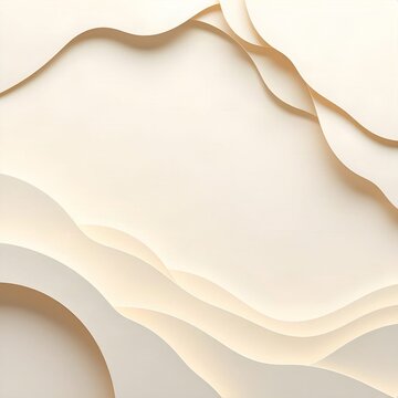 Luxury Ivory Paper Cut Layers with Sculptural Architectural Curves Abstract Background