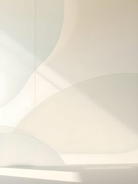 Curved Frosted Architectural Glass with Soft Natural Light Abstract Background