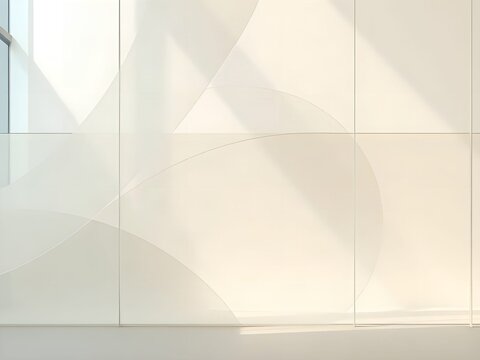 Curved Frosted Architectural Glass with Soft Natural Light Abstract Background