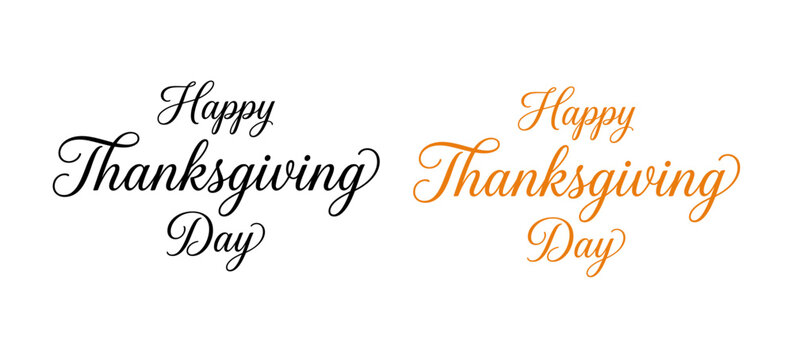 Happy Thanksgiving Day typography vector design set in script lettering