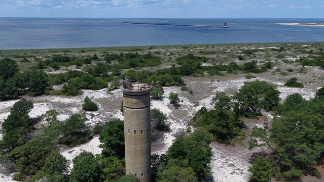 Historic WWII Tower Overlooking Cape Henlopen Beach Delaware