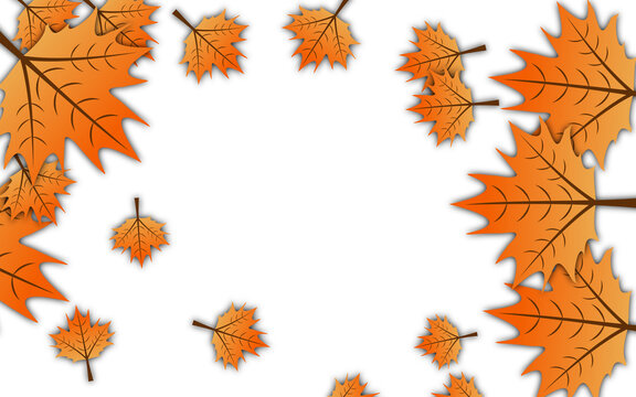 Falling Autumn Maple Leaves Frame Pattern Background PNG