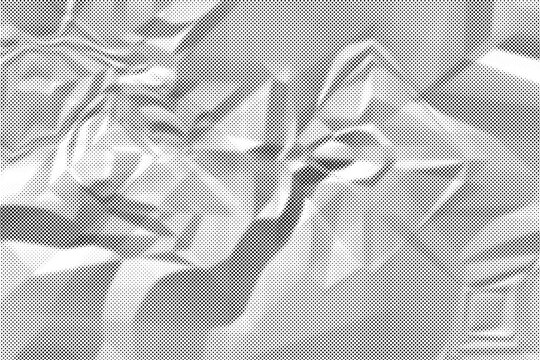 Abstract halftone portrait of a woman with flowing hair and soft lighting