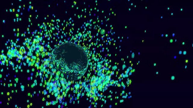 A looping 3D animation. An abstract animation on the topic of the technological process