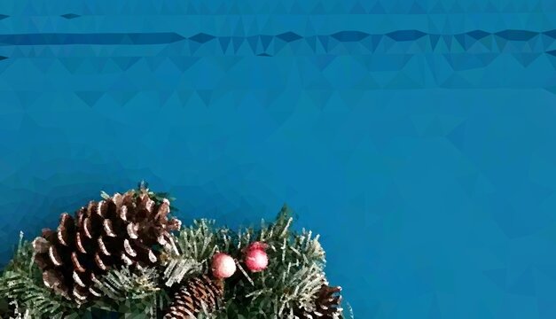 pinecone, christmas, decoration, winter, blue background